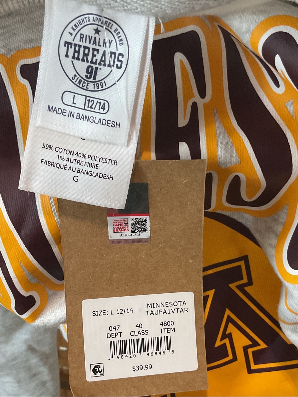 Minnesota Golden Gophers Gray Crewneck Sweatshirt - Picture 4 of 4